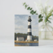 Bodie Island Lighthouse Watercolor ポストカード (スタンド正面)
