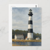 Bodie Island Lighthouse Watercolor ポストカード (正面/裏面)