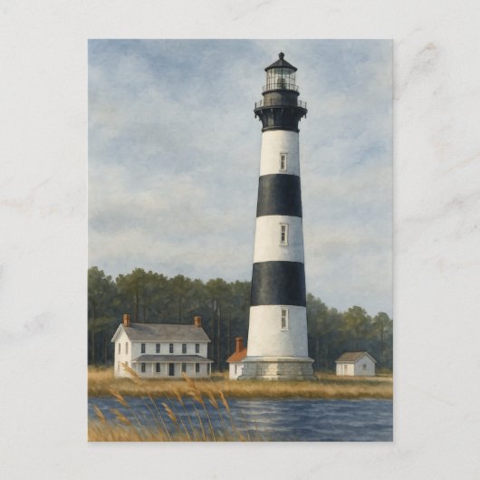 Bodie Island Lighthouse Watercolor ポストカード (正面)