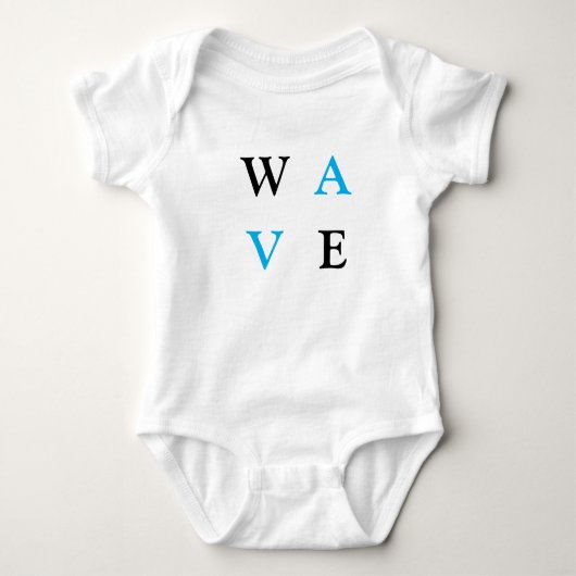 Bodies pour bébés avec écriture wave ベビーボディスーツ (正面)