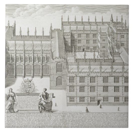 Bodleianの図書館、「Oxonia Illustrataからのオックスフォード、 タイル (正面)