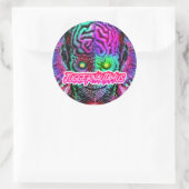 BODSTIVE BRAIN TINGLIESステッカー ラウンドシール (バッグ)