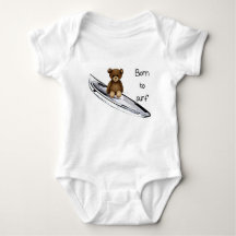 Body bébé blanc "Born to surf" avec nounours