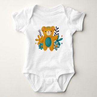 Body Bebê Personalizado – Ursinho Fofinho e Alegre ベビーボディスーツ