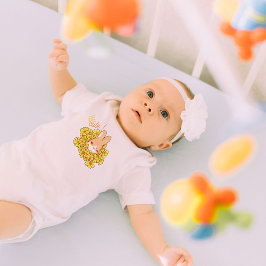 Body bébé So Cute lapin mignon et fleurs jaune ベビーボディスーツ