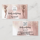 Body Care Fashion Logo QR Code Bikini Rose 名刺 (正面/裏面)