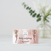 Body Care Fashion Logo QR Code Bikini Rose 名刺 (スタンド正面)
