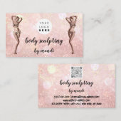 Body Care Fashion Logo QR Code Bikini Rose 名刺 (正面/裏面)
