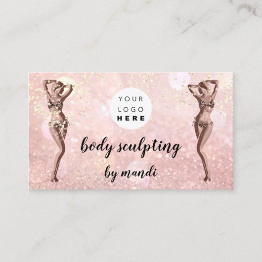 Body Care Fashion Logo QR Code Bikini Rose 名刺 (正面)