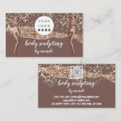 Body Care Fashion Logo QR Code Rose Glitter Bikini 名刺 (正面/裏面)