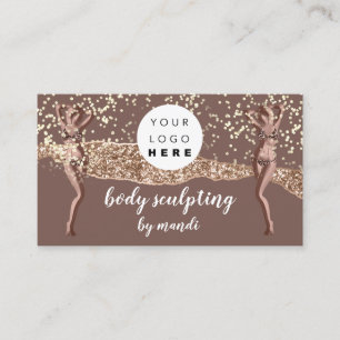 Body Care Fashion Logo QR Code Rose Glitter Bikini 名刺