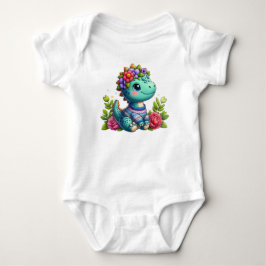 Body de bébé orné d’un adorable dinosaure en subli ベビーボディスーツ