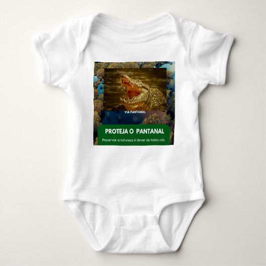 Body em Jersey para Bebês Jacaré ベビーボディスーツ (正面)