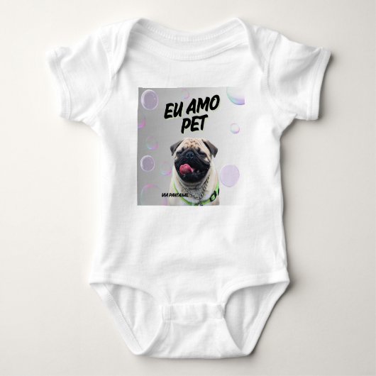 Body em Jersey para Bebês Via Pantanal Pet ベビーボディスーツ (正面)