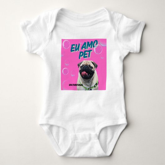 Body em Jersey para Bebês Via Pantanal pet  ベビーボディスーツ (正面)
