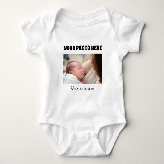 Body for children with photo and customized text ベビーボディスーツ (正面)