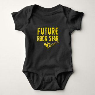 Body Future rock star jaune ベビーボディスーツ