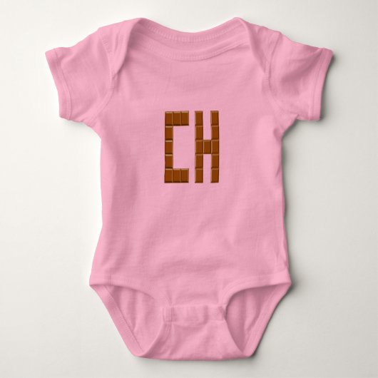 Body jersey rose CHOCOLAT SUISSE  ベビーボディスーツ (正面)