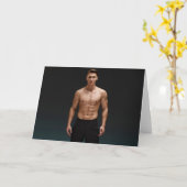 Body Perfection Hot Guy Greetings Card カード (黄色い花)