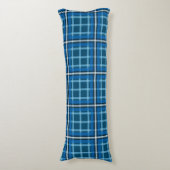 Body Pillow Blue Tartan Plaid Check Pattern ボディピロー (正面縦)
