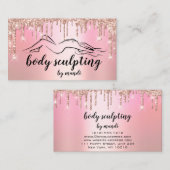 Body Sclupting Beauty Logo Glitter Drips Pink 名刺 (正面/裏面)