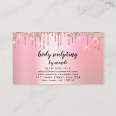 Body Sclupting Beauty Logo Glitter Drips Pink 名刺 (裏面)