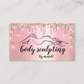 Body Sclupting Beauty Logo Glitter Drips Pink 名刺 (正面)