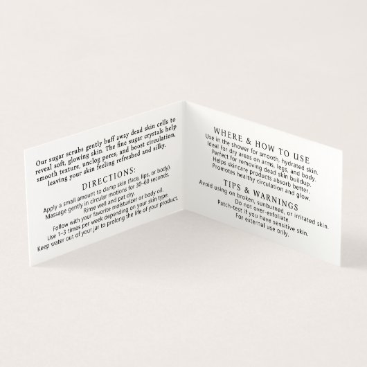 Body scrub packaging insert care marketing (内部)