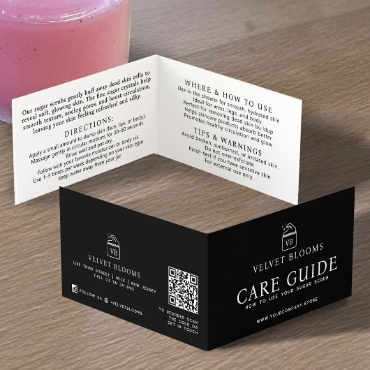 Body scrub packaging insert care user guide