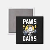 Bodybuilder Dog Lover Gym Wear Fitness Workout Bod マグネット (正面/裏面)