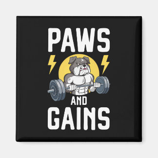 Bodybuilder Dog Lover Gym Wear Fitness Workout Bod マグネット