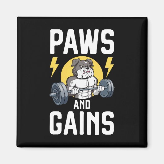 Bodybuilder Dog Lover Gym Wear Fitness Workout Bod マグネット (正面)