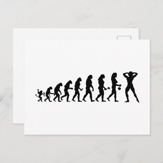 Bodybuilder Evolutionstheorie des Kraftsport ポストカード (正面/裏面)