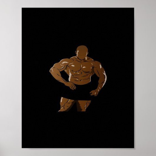 Bodybuilder In Pose – ボディーブの強度とPion ポスター (正面)