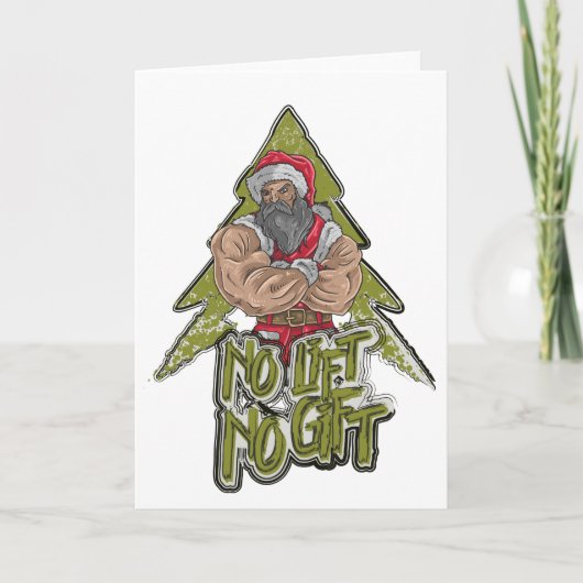 Bodybuilder Santa Funny Fitness Christmas Card カード (正面)