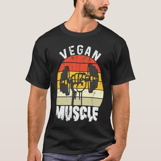 Bodybuilder Workout Vegan Muscle Retro  Vegan Musc Tシャツ (正面)