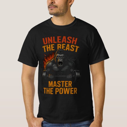 Bodybuilding Beast Power – Unleash Strength Muscle Tシャツ (正面)