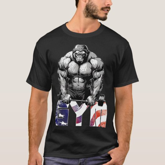 Bodybuilding Gorilla Gym Fitness Beast 2 Tシャツ (正面)