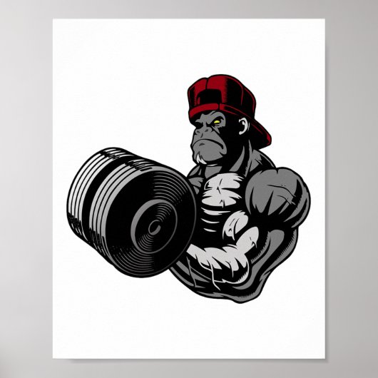 Bodybuilding Gorilla Workout Gym Strength Training ポスター (正面)