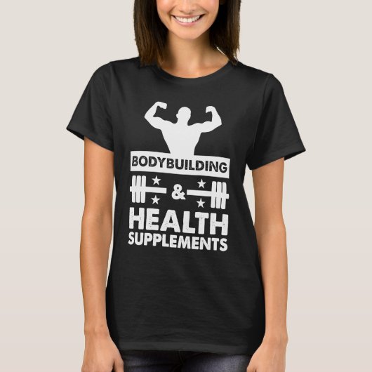 Bodybuilding & Health Supplements Sports Fitness W Tシャツ (正面)