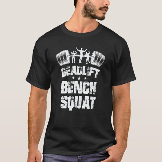Bodybuilding heavy workout squat bench press deadl tシャツ (正面)