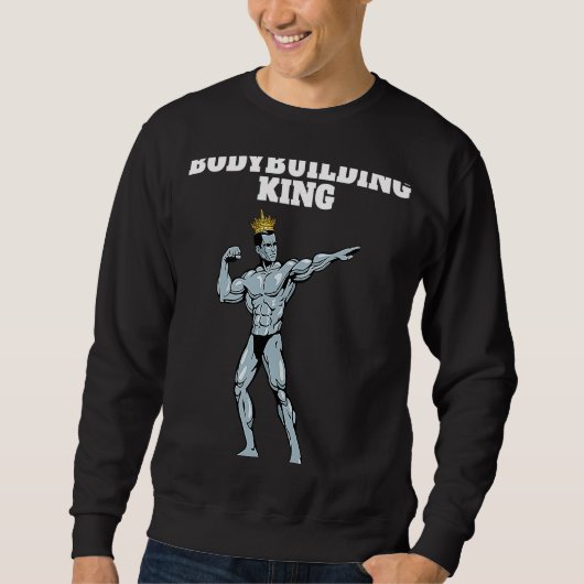 Bodybuilding King Mens Bodybuilding Bodybuilder スウェットシャツ (正面)