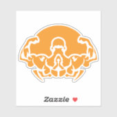 bodybuilding logo musculation dos biceps 6 シール (シート)