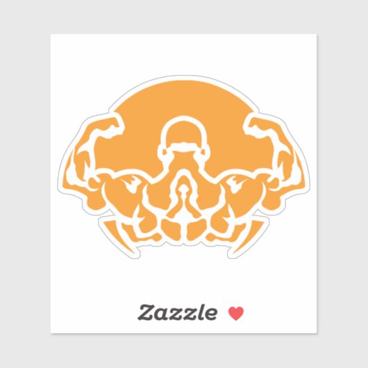 bodybuilding logo musculation dos biceps 6 シール (シート)