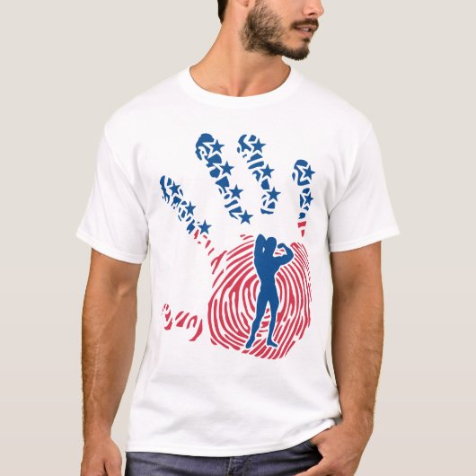 bodybuilding_musculation_main_ americaine_drapeau_ tシャツ (正面)
