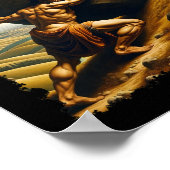 Bodybuilding Sisyphus Endurance Clic Art Greek Myt ポスター (角)