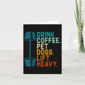 Bodybuilding Weightlifting Drink Coffee Pet Dogs L カード (正面)