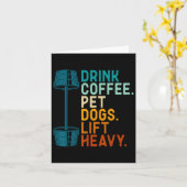 Bodybuilding Weightlifting Drink Coffee Pet Dogs L カード (黄色い花)