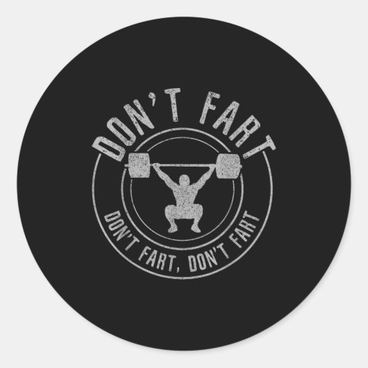 Bodybuilding Weightlifting Wer Lifting Don't Fart  ラウンドシール (正面)