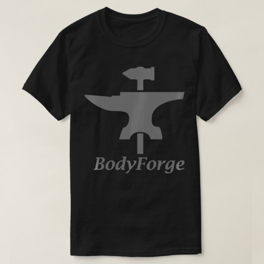BodyForge with BF Forge Hammer and Anvil Logo Fron Tシャツ (デザイン正面)